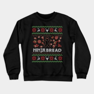 Ugly Christmas Sweater Ninja Bread Gingerbread Man Crewneck Sweatshirt